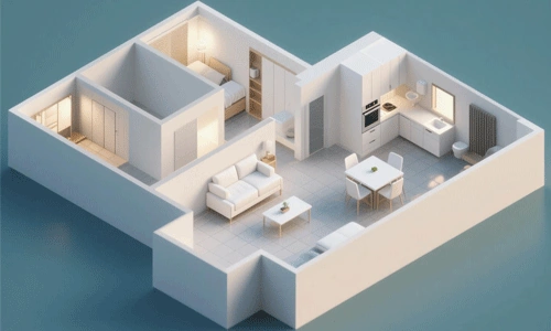 Modern Apartment Isometric Floor Plan