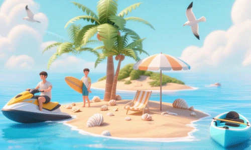 Island Resort C4D Rendered Scene